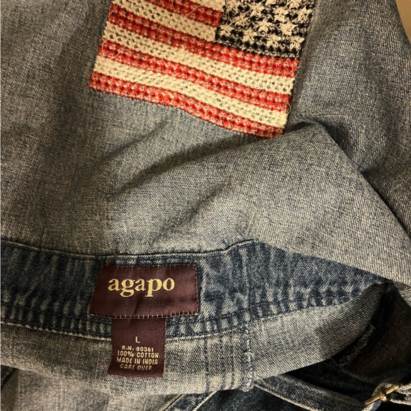 🇺🇸Americana Cropped Denim Overalls, 4th of July, size Large - Picture 6 of 8